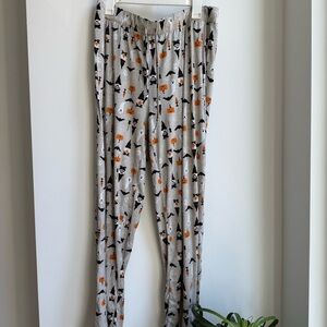 Women's Halloween Print Pajama Pants - Gray and Orange